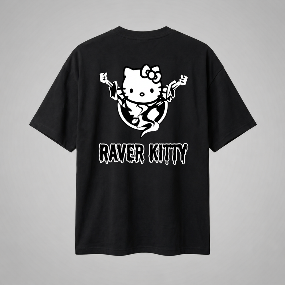 Oversize Premium T-Shirt Raver Kitty